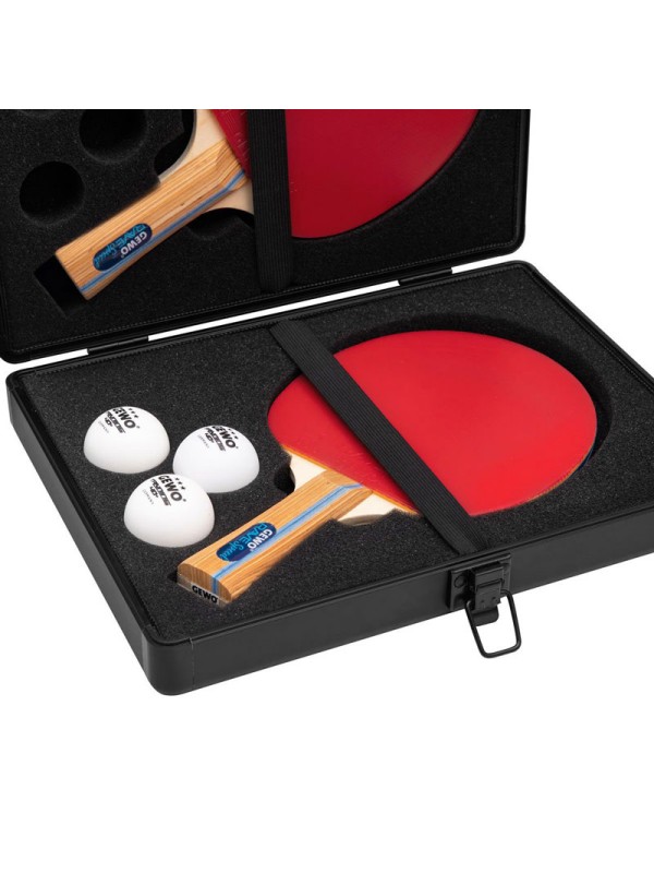 Gewo dvojni aluminijasti kovček za namiznoteniški lopar - črn